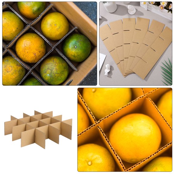 Beaupretty 18Pcs Cardboard Box Insert Dividers in Khaki for Packing and Transporting Glassware