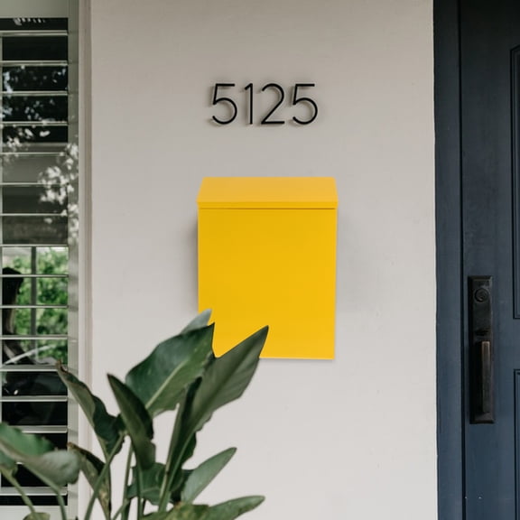 Beaupretty 1Pc Yellow Iron Mailbox European Style Durable Letter Storage Box for Home Decor