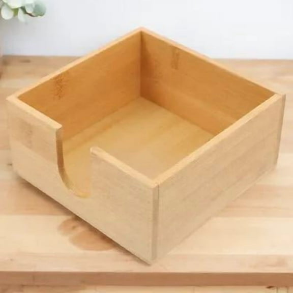 Beaupretty 1Pc Bamboo Napkin Case Flat Napkin Holder for Table Modern Shape