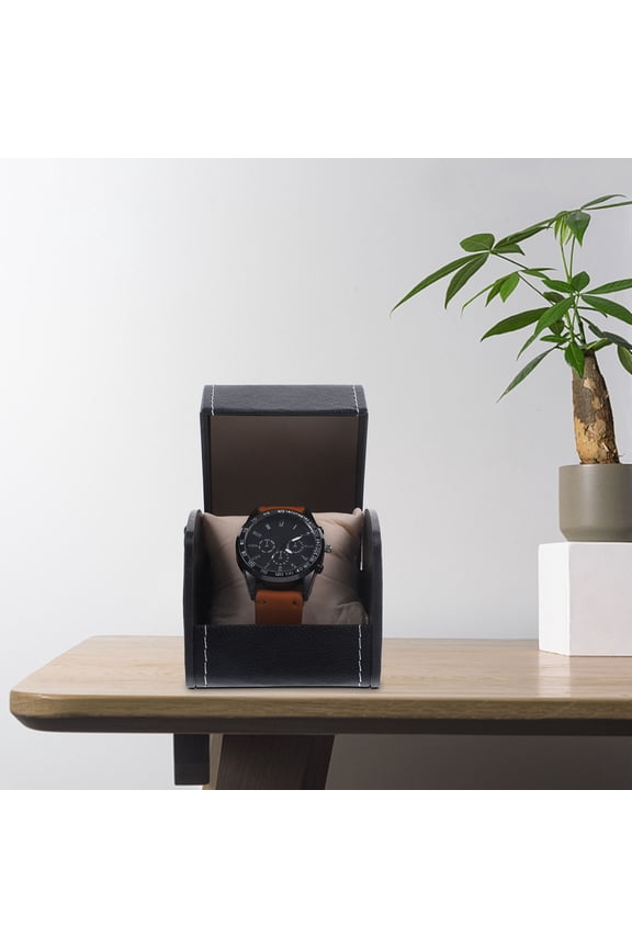 Black PU Watch Storage Box with Classic Design and Sturdy Craftsmanship