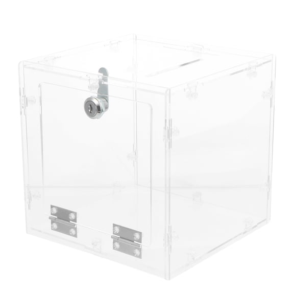 Beaupretty Acrylic Suggestion Box Clear Container with Lock and Slot for Notes Tickets Donations