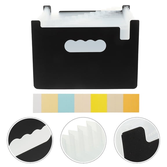 Beaupretty PP Receipt Organizer Black Stylish Document Storage Office Accessory
