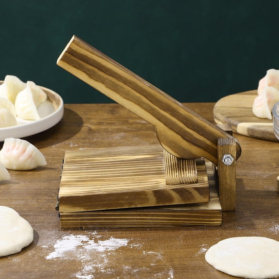 Beaupretty Dumpling Wrapper Mold Wooden Dough Presser Light Brown for Kitchen Use