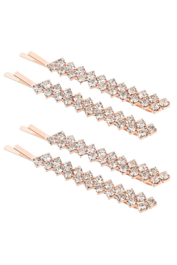 2 Pairs Elegant Hair Clips for Women with Alloy Material in Shiny Style