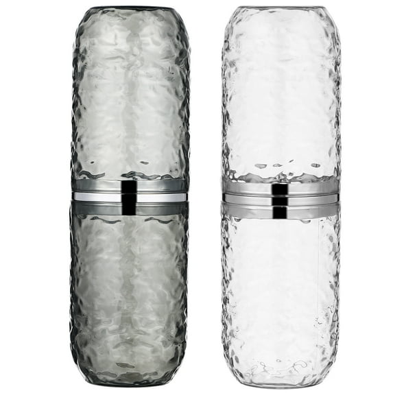 Beaupretty 2Pcs Travel Toothbrush Holder Case with Large Capacity Multi Color Portable Storage