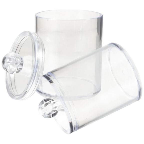 Beaupretty Acrylic Cotton Pad Holder, Transparent Organizer for Home, Compact and Stylish, 2Pcs
