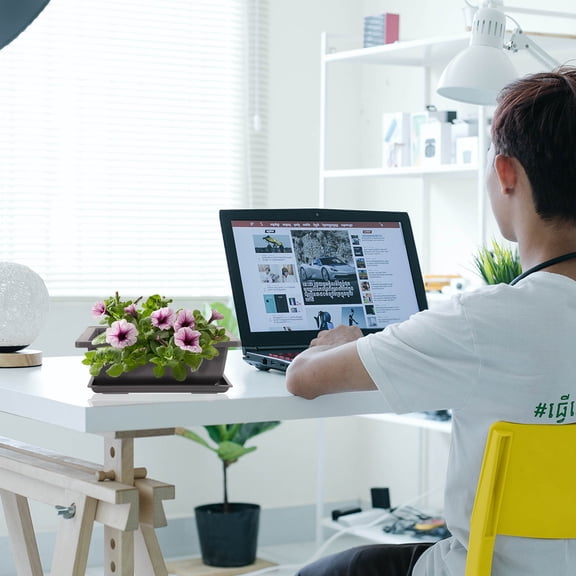 Beaupretty Planter Pots Flower Pots Plastic 2 Sets Black for Indoor Use