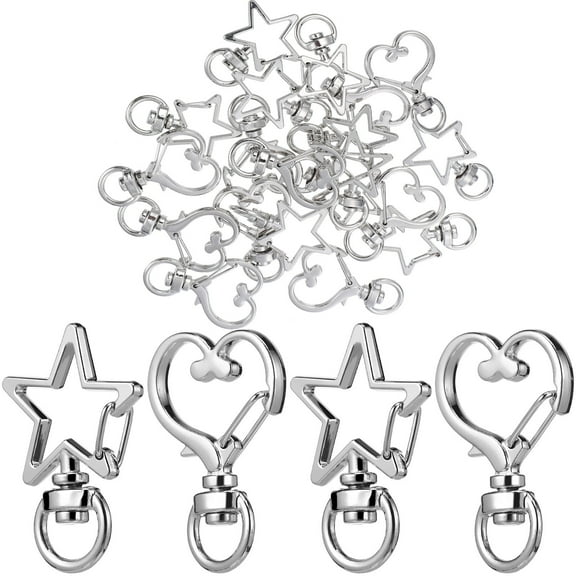 Beaupretty 20 Pcs Opening Swivel Clasp Clips Keychain Clips Metal Silver Attach and Detach Keys Personal Organization