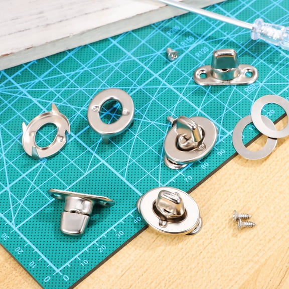 Beaupretty 20Sets Galvanized Iron Turn Button Fasteners with Mounting Screws for Marine Canvas and Furniture