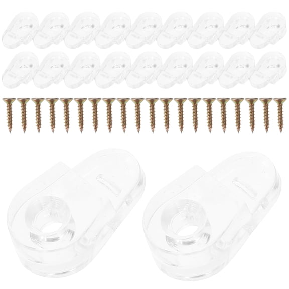 Beaupretty 20Pcs Clips for Glass Cabinet Doors Plastic Transparent for Home Improvement