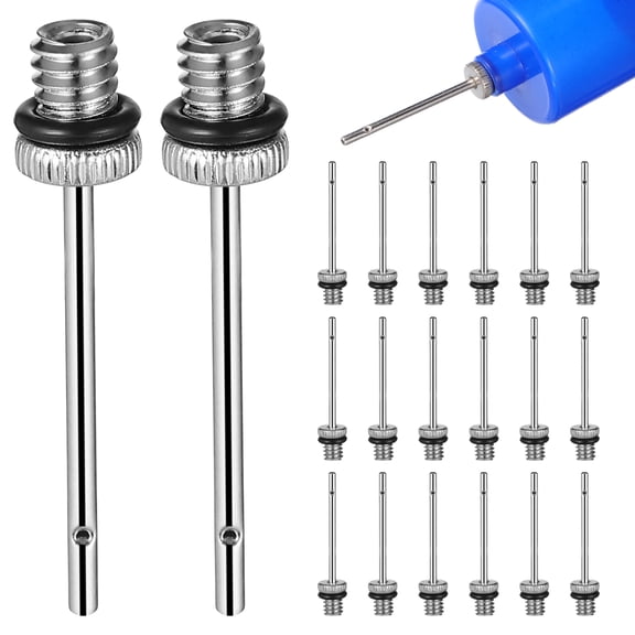 Beaupretty 20Pcs Multi-Function Pump Needle Silver Copper for Sports Balls