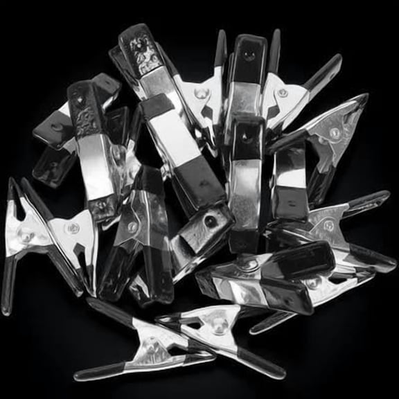 Beaupretty 20Pcs Plastic Spring Clamps Black Backdrop Clips for Secure Photography and Crafting