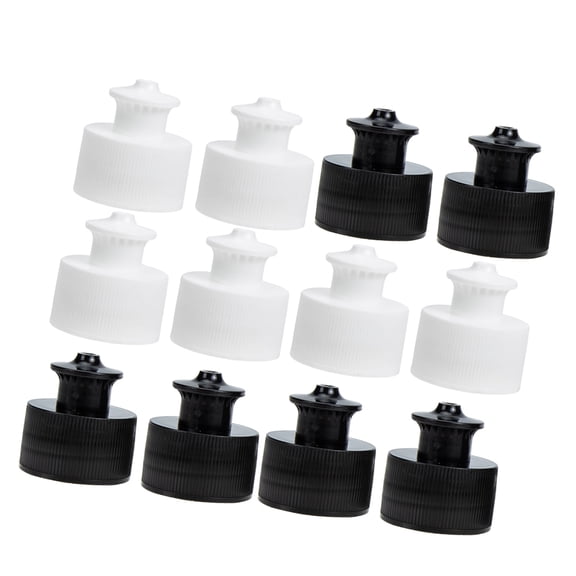 Beaupretty 20Pcs White Reusable Water Bottle Caps Bulk for Outdoor Activities with Push Pull Mechanism