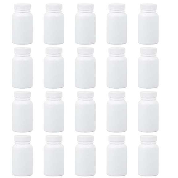 Beaupretty 20Pcs White Plastic Pill Case for Travel with Easy Open Spiral Cap