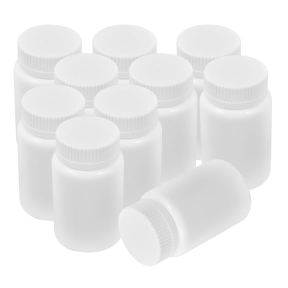 Beaupretty 20Pcs White Plastic Sample Bottle Carrying Case with Screw Lid for Pills Capsules and Liquids