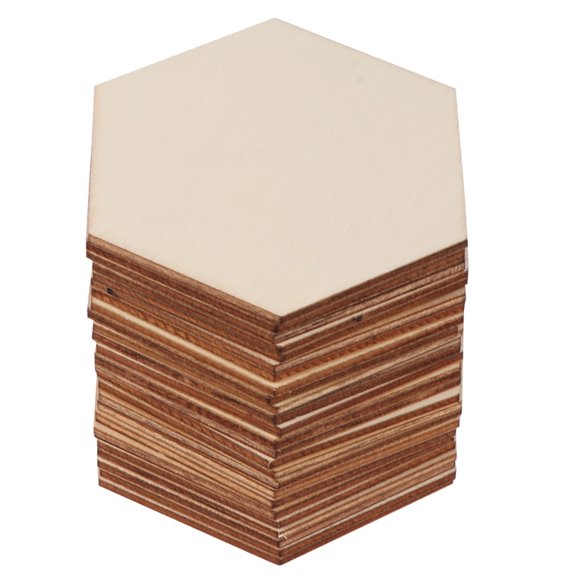 Beaupretty Hexagon Wooden Name Tags Light Yellow Premium Wood for Wedding Decoration