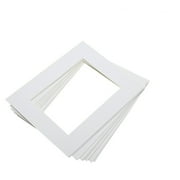 Beaupretty White Picture Mats for 6x8 Photos in 8x10 Frames, Bevel Cut, 25Pcs