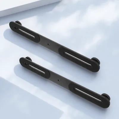 Beaupretty 2Pcs Black Mic Mount Bar with Deep Knob Hole for Secure Flash and Microphone Mounting