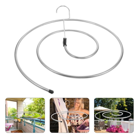 Beaupretty 2Pcs Space Saving Spiral Laundry Drying Rack Stainless Steel for Bed Sheets and Towels