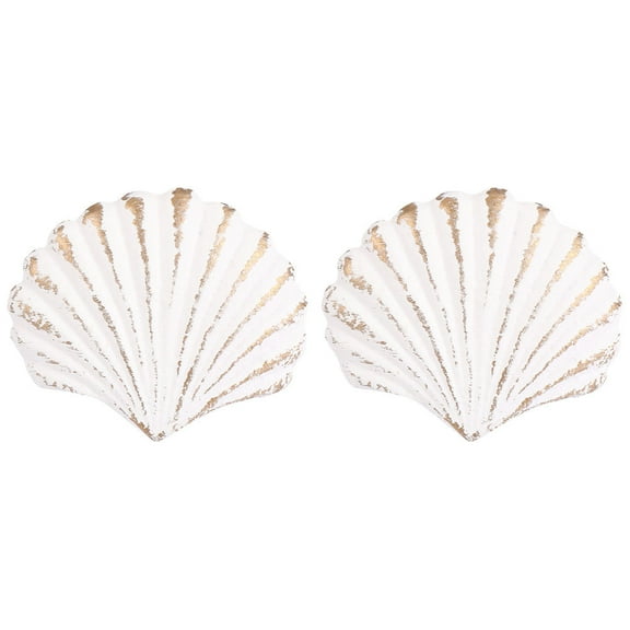 Beaupretty 2Pcs White Seashell Door Handle Stylish Wardrobe Pull for Home Kitchen Cupboard