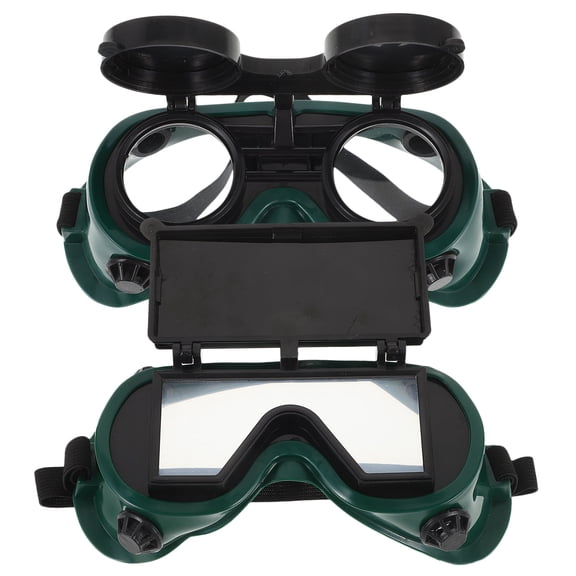 Beaupretty Anti-Scratch Welding Goggles Green Plastic Flip-Cover Design 2Pcs