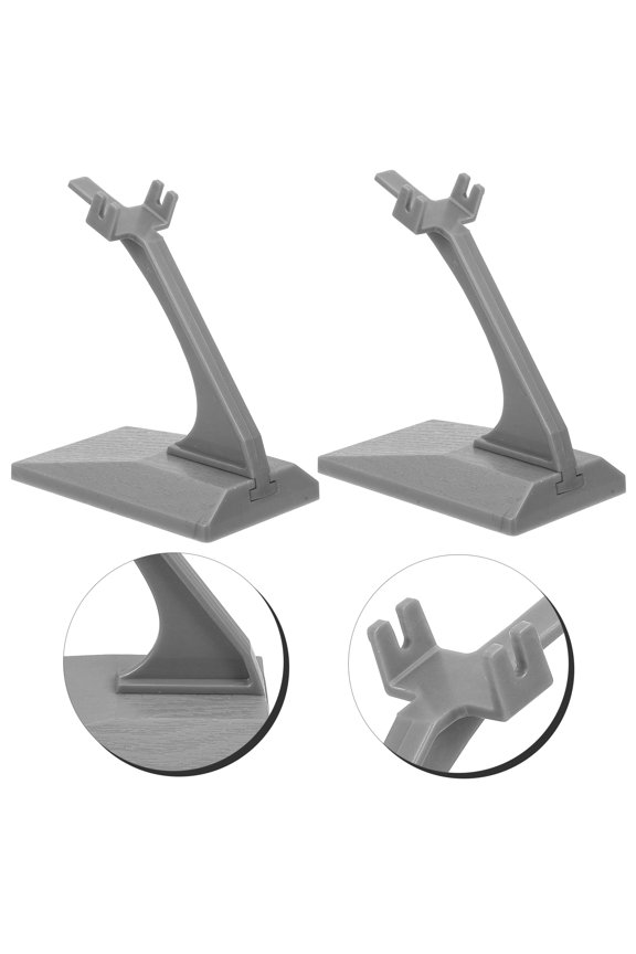 2Pcs Simple Assembly Grey Model Display Stand for Aircraft and Figurines