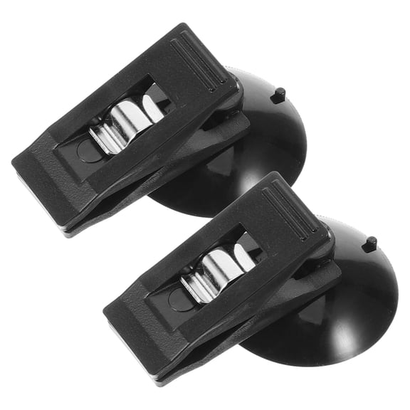 Beaupretty 1Pair Car Clip Black PVC ABS Material Ticket Holder for Windscreen and Dashboard Use