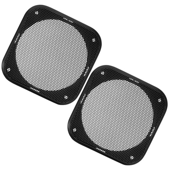 Beaupretty 2Pcs Black Metal Car Speaker Grill Covers Mesh Protector for Subwoofer and Speaker Use