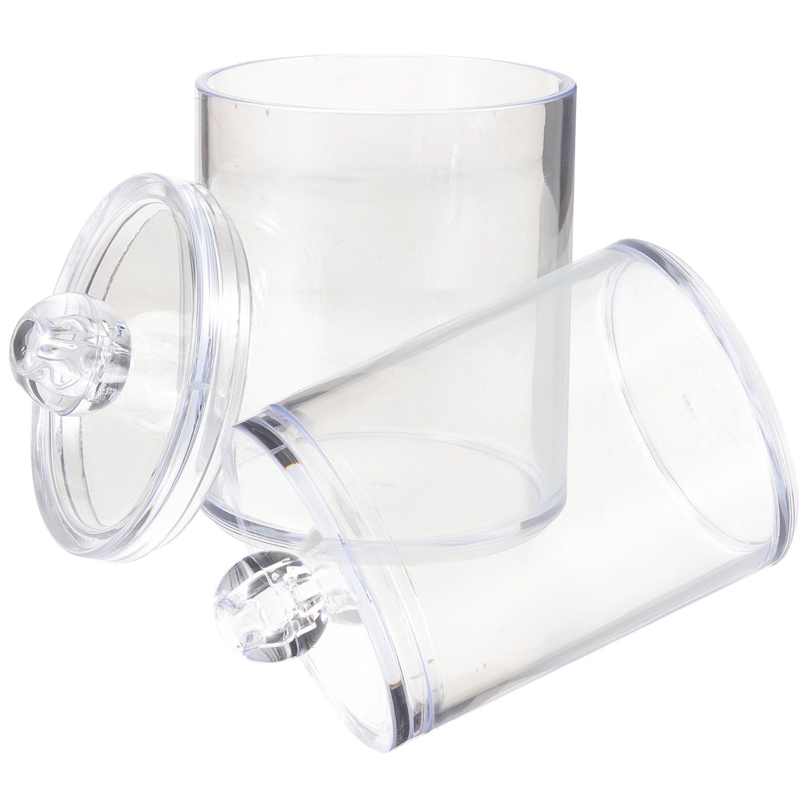 Beaupretty Cotton Pad Organizer Acrylic Transparent with Protective Lid ...