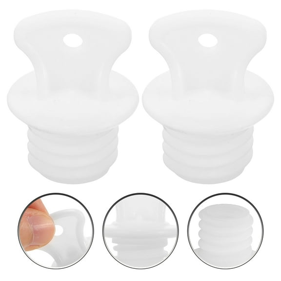 Beaupretty 2Pcs Lightweight White Plastic Hot Water Bottle Plugs Anti Leak Sealing Stopper for Sink
