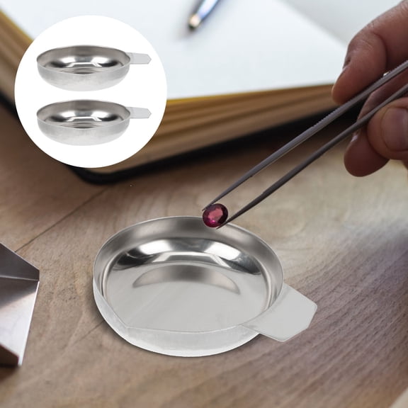 Beaupretty 2Pcs Small Electronic Balance Scale Pan Digital Scale Pan Stainless Steel Trays Storage Trays