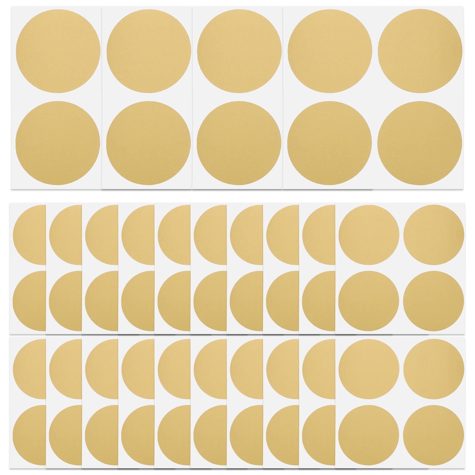 Beaupretty 2Pcs Per Sheet Self Adhesive Round Labels Golden Paper ...