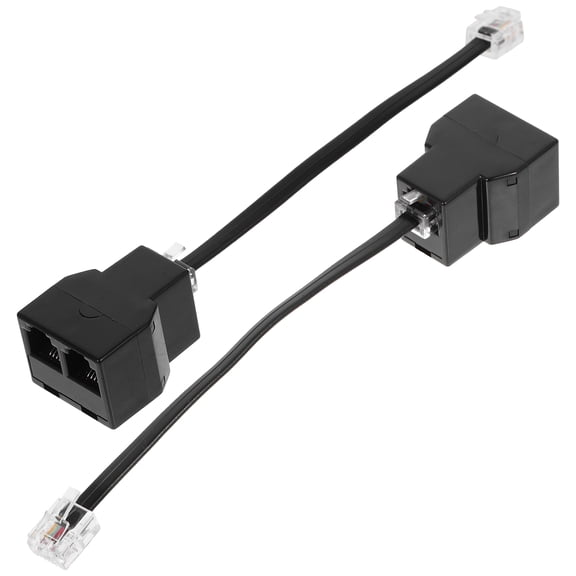 Beaupretty Rj11 Telephone Splitter Black ABS Copper Adapter for Landline Dual Interface