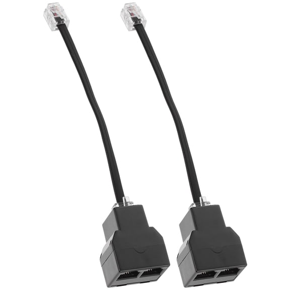 Beaupretty 2Pcs Telephone Splitter Adapter Black Rj11 Detachable Converter for Telephone Supplies