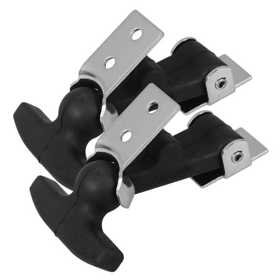 Beaupretty Black Rubber T-Handle Latch Stainless Steel Car Hood Shock Absorption 2Pcs