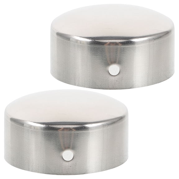 Beaupretty 2Pcs Plated Silver Handrail End Caps Metal Tube Protectors Easy Install Stainless Steel