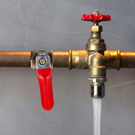 Beaupretty 2Pcs Copper Ball Valve for Water Pipe with 180 Degree Handle Red Hose Shut Off Valve Durable
