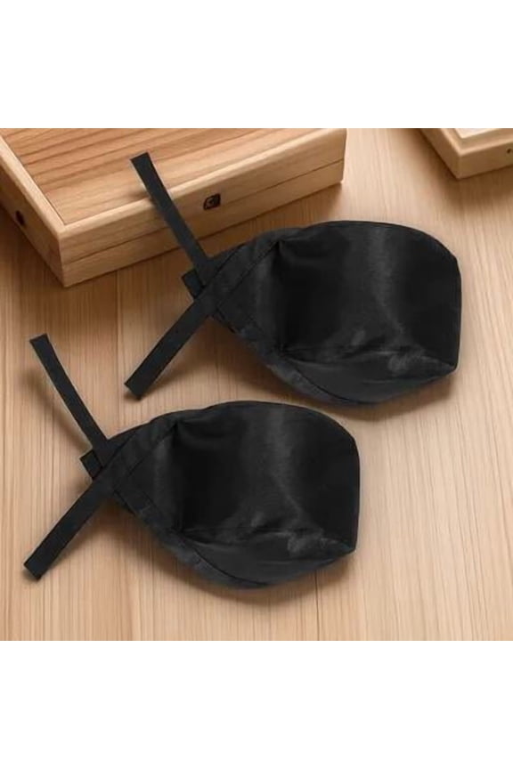 2Pcs Black Cooking Hats Soft Adjustable Ribbon Chef Caps for Restaurant and Bbq