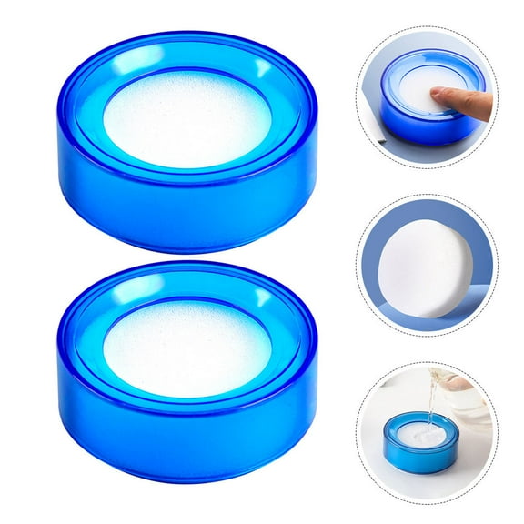 Beaupretty 2Pcs Round Plastic Sponge Finger Wetting Tool for Efficient Cash Handling