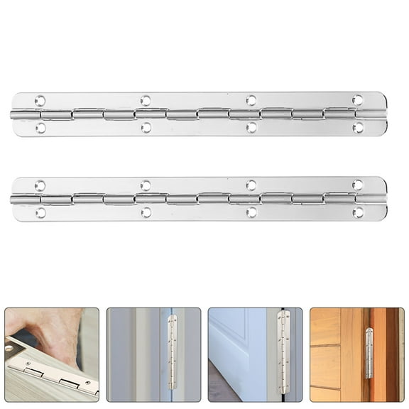 Beaupretty 2pcs Furniture Hardware Door Hinge Stainless Steel Silver Long Hinges for Cabinets