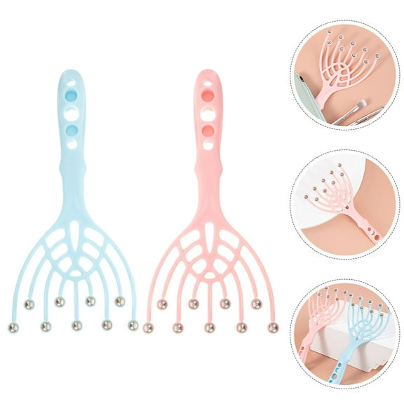 Beaupretty 2Pcs Scalp Massager with 9 Rolling Balls Plastic Head Massage Tool for Home and Office Relaxation