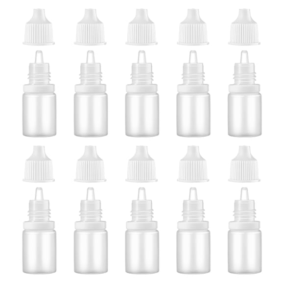 Beaupretty 2pcs Squeezable Eye Dropper Bottles with Caps Refillable Plastic Liquid Vials for Makeup Packaging