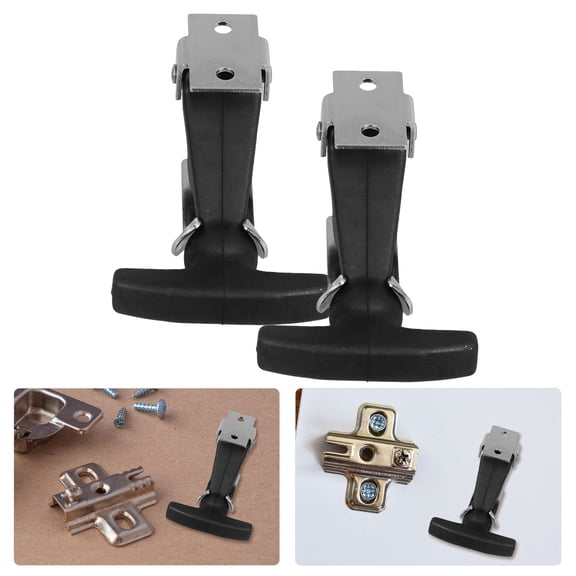 Beaupretty 2Pcs Flexible Rubber Hood Latches with T-Handle for Car Engine Hood Shock Absorption Black