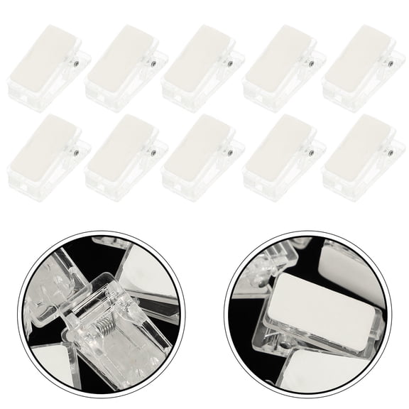 Beaupretty 30Pcs Clear Plastic Spring Clips Adhesive Wall Clips for Tapestry Hanging and Decoration