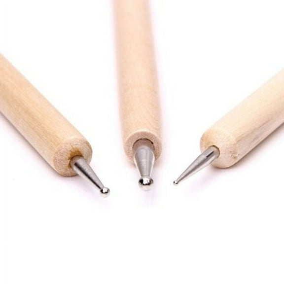 Beaupretty Embossing Sculpting Tool Set Khaki Wooden Handle for Clay Art Projects 3Pcs