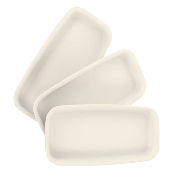 Beaupretty Large Oval Plant Saucer Rectangular Water Tray White 3Pcs