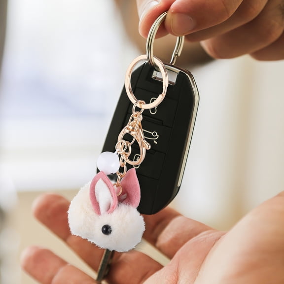 Beaupretty 3Pcs Rabbit Pendant Alloy Keychain Bag Charm Assorted Color Festival Decor