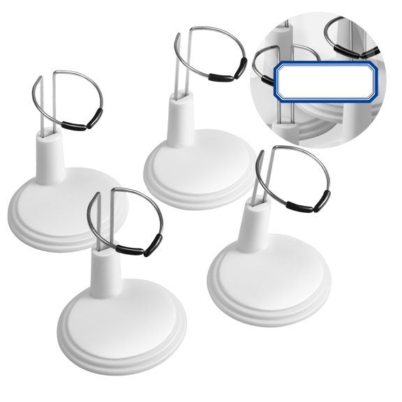Beaupretty 4 Pcs Action Figure Stands White PVC Room Organization Display for Collectors Hobbyists