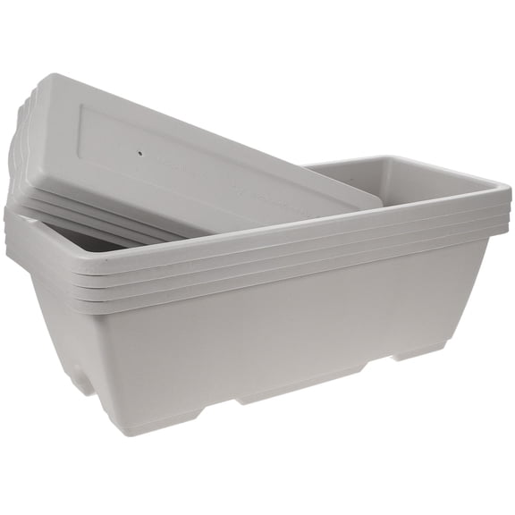 Beaupretty Light Grey Resin Planter Box 4Sets for Indoor and Outdoor Gardening