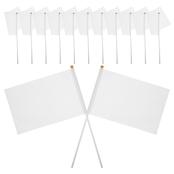 Beaupretty 48Pcs Practical White Commanding Referee Flag for Clubs Bars and Community Events